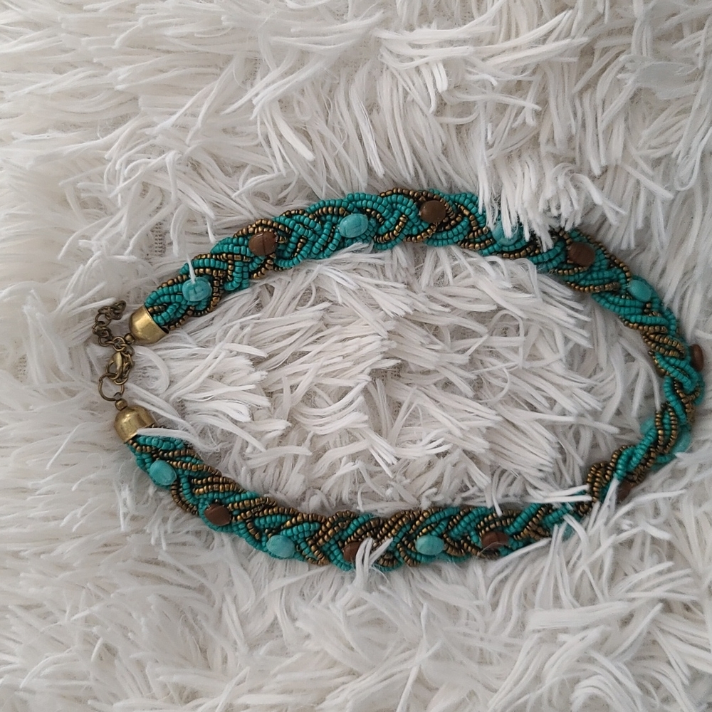Boho turquoise necklace